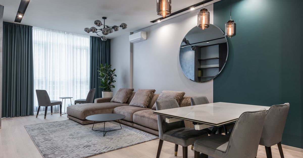 Modern apartment interior with designer materials